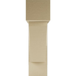 Ekena Millwork - BKTUR0554X20X20THR05RCPR - Timberthane Faux Wood Thorton Style Bracket w/ Offset Brace, Block Ends, 5 1/2"W x 20"D x 20"H, Primed Tan