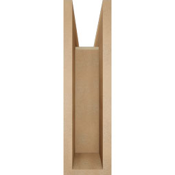 Ekena Millwork - BKTUR0554X20X20THR05RCPR - Timberthane Faux Wood Thorton Style Bracket w/ Offset Brace, Block Ends, 5 1/2"W x 20"D x 20"H, Primed Tan
