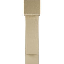 Ekena Millwork - BKTUR0554X20X24THR05RCPR - Timberthane Faux Wood Thorton Style Bracket w/ Offset Brace, Block Ends, 5 1/2"W x 20"D x 24"H, Primed Tan