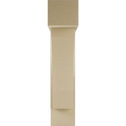 Ekena Millwork - BKTUR0554X22X26THR05RCPR - Timberthane Faux Wood Thorton Style Bracket w/ Offset Brace, Block Ends, 5 1/2"W x 22"D x 26"H, Primed Tan