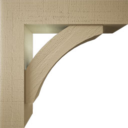 Ekena Millwork - BKTUR0554X24X24THR05RCPR - Timberthane Faux Wood Thorton Style Bracket w/ Offset Brace, Block Ends, 5 1/2"W x 24"D x 24"H, Primed Tan