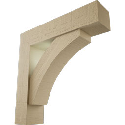 Ekena Millwork - BKTUR0554X24X24THR05RCPR - Timberthane Faux Wood Thorton Style Bracket w/ Offset Brace, Block Ends, 5 1/2"W x 24"D x 24"H, Primed Tan