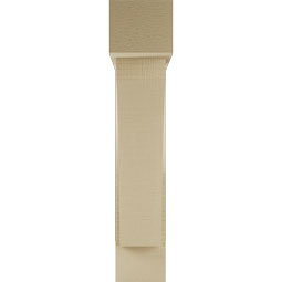 Ekena Millwork - BKTUR0554X24X28THR05RCPR - Timberthane Faux Wood Thorton Style Bracket w/ Offset Brace, Block Ends, 5 1/2"W x 24"D x 28"H, Primed Tan