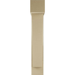 Ekena Millwork - BKTUR0554X24X32THR05RCPR - Timberthane Faux Wood Thorton Style Bracket w/ Offset Brace, Block Ends, 5 1/2"W x 24"D x 32"H, Primed Tan