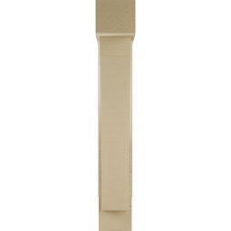 Ekena Millwork - BKTUR0554X24X36THR05RCPR - Timberthane Faux Wood Thorton Style Bracket w/ Offset Brace, Block Ends, 5 1/2"W x 24"D x 36"H, Primed Tan