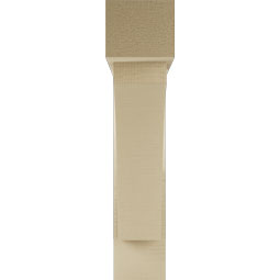 Ekena Millwork - BKTUR0554X26X26THR05RCPR - Timberthane Faux Wood Thorton Style Bracket w/ Offset Brace, Block Ends, 5 1/2"W x 26"D x 26"H, Primed Tan