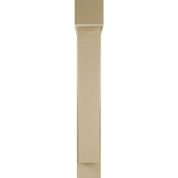 Ekena Millwork - BKTUR0554X26X38THR05RCPR - Timberthane Faux Wood Thorton Style Bracket w/ Offset Brace, Block Ends, 5 1/2"W x 26"D x 38"H, Primed Tan