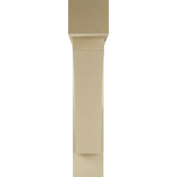 Ekena Millwork - BKTUR0554X28X28THR05RCPR - Timberthane Faux Wood Thorton Style Bracket w/ Offset Brace, Block Ends, 5 1/2"W x 28"D x 28"H, Primed Tan