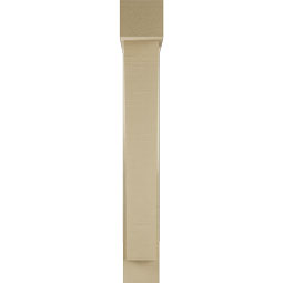 Ekena Millwork - BKTUR0554X28X40THR05RCPR - Timberthane Faux Wood Thorton Style Bracket w/ Offset Brace, Block Ends, 5 1/2"W x 28"D x 40"H, Primed Tan