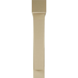 Ekena Millwork - BKTUR0554X30X34THR05RCPR - Timberthane Faux Wood Thorton Style Bracket w/ Offset Brace, Block Ends, 5 1/2"W x 30"D x 34"H, Primed Tan