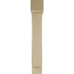 Ekena Millwork - BKTUR0554X30X36THR05RCPR - Timberthane Faux Wood Thorton Style Bracket w/ Offset Brace, Block Ends, 5 1/2"W x 30"D x 36"H, Primed Tan