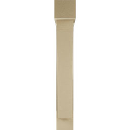Ekena Millwork - BKTUR0554X30X38THR05RCPR - Timberthane Faux Wood Thorton Style Bracket w/ Offset Brace, Block Ends, 5 1/2"W x 30"D x 38"H, Primed Tan