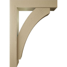 Ekena Millwork - BKTUR0554X30X42THR05RCPR - Timberthane Faux Wood Thorton Style Bracket w/ Offset Brace, Block Ends, 5 1/2"W x 30"D x 42"H, Primed Tan