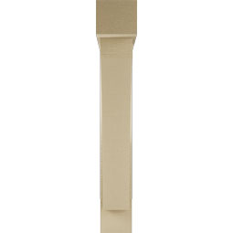 Ekena Millwork - BKTUR0554X32X36THR05RCPR - Timberthane Faux Wood Thorton Style Bracket w/ Offset Brace, Block Ends, 5 1/2"W x 32"D x 36"H, Primed Tan