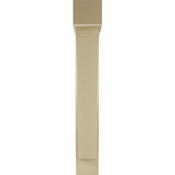 Ekena Millwork - BKTUR0554X32X38THR05RCPR - Timberthane Faux Wood Thorton Style Bracket w/ Offset Brace, Block Ends, 5 1/2"W x 32"D x 38"H, Primed Tan