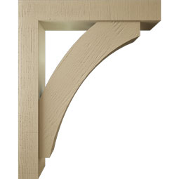 Ekena Millwork - BKTUR0554X32X40THR05RCPR - Timberthane Faux Wood Thorton Style Bracket w/ Offset Brace, Block Ends, 5 1/2"W x 32"D x 40"H, Primed Tan