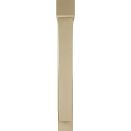 Ekena Millwork - BKTUR0554X32X44THR05RCPR - Timberthane Faux Wood Thorton Style Bracket w/ Offset Brace, Block Ends, 5 1/2"W x 32"D x 44"H, Primed Tan