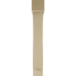 Ekena Millwork - BKTUR0554X34X38THR05RCPR - Timberthane Faux Wood Thorton Style Bracket w/ Offset Brace, Block Ends, 5 1/2"W x 34"D x 38"H, Primed Tan
