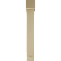 Ekena Millwork - BKTUR0554X34X40THR05RCPR - Timberthane Faux Wood Thorton Style Bracket w/ Offset Brace, Block Ends, 5 1/2"W x 34"D x 40"H, Primed Tan
