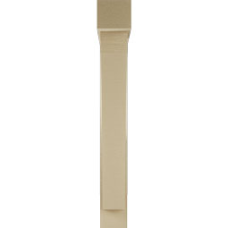 Ekena Millwork - BKTUR0554X34X42THR05RCPR - Timberthane Faux Wood Thorton Style Bracket w/ Offset Brace, Block Ends, 5 1/2"W x 34"D x 42"H, Primed Tan