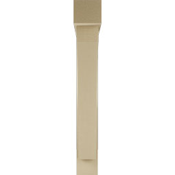 Ekena Millwork - BKTUR0554X36X40THR05RCPR - Timberthane Faux Wood Thorton Style Bracket w/ Offset Brace, Block Ends, 5 1/2"W x 36"D x 40"H, Primed Tan