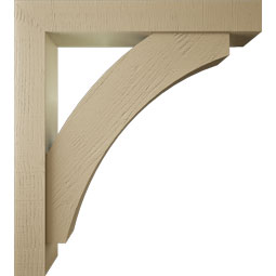 Ekena Millwork - BKTUR0554X36X40THR05RCPR - Timberthane Faux Wood Thorton Style Bracket w/ Offset Brace, Block Ends, 5 1/2"W x 36"D x 40"H, Primed Tan