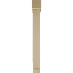 Ekena Millwork - BKTUR0554X36X48THR05RCPR - Timberthane Faux Wood Thorton Style Bracket w/ Offset Brace, Block Ends, 5 1/2"W x 36"D x 48"H, Primed Tan