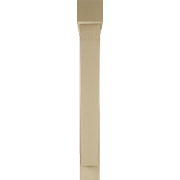 Ekena Millwork - BKTUR0554X38X44THR05RCPR - Timberthane Faux Wood Thorton Style Bracket w/ Offset Brace, Block Ends, 5 1/2"W x 38"D x 44"H, Primed Tan