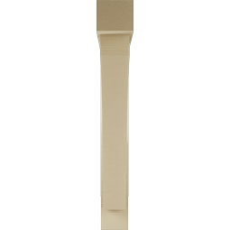 Ekena Millwork - BKTUR0554X40X40THR05RCPR - Timberthane Faux Wood Thorton Style Bracket w/ Offset Brace, Block Ends, 5 1/2"W x 40"D x 40"H, Primed Tan