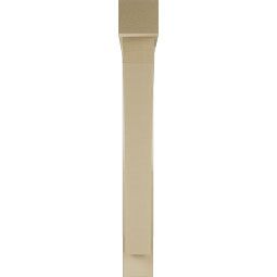 Ekena Millwork - BKTUR0554X40X44THR05RCPR - Timberthane Faux Wood Thorton Style Bracket w/ Offset Brace, Block Ends, 5 1/2"W x 40"D x 44"H, Primed Tan
