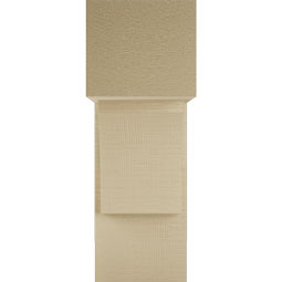 Ekena Millwork - BKTUR0756X18X22THR05RCPR - Timberthane Faux Wood Thorton Style Bracket W/ Offset Brace, Block Ends, 7 1/2"W x 18"D x 22"H, Primed Tan