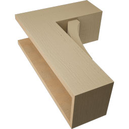 Ekena Millwork - BKTUR0756X18X26THR05RCPR - Timberthane Faux Wood Thorton Style Bracket w/ Offset Brace, Block Ends, 7 1/2"W x 18"D x 26"H, Primed Tan