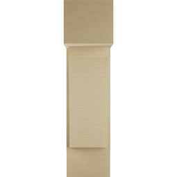Ekena Millwork - BKTUR0756X18X30THR05RCPR - Timberthane Faux Wood Thorton Style Bracket w/ Offset Brace, Block Ends, 7 1/2"W x 18"D x 30"H, Primed Tan