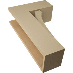 Ekena Millwork - BKTUR0756X18X30THR05RCPR - Timberthane Faux Wood Thorton Style Bracket w/ Offset Brace, Block Ends, 7 1/2"W x 18"D x 30"H, Primed Tan
