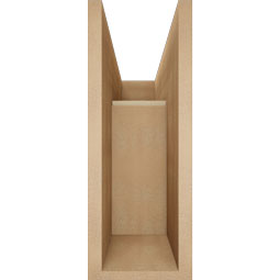 Ekena Millwork - BKTUR0756X20X20THR05RCPR - Timberthane Faux Wood Thorton Style Bracket w/ Offset Brace, Block Ends, 7 1/2"W x 20"D x 20"H, Primed Tan