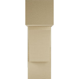 Ekena Millwork - BKTUR0756X20X24THR05RCPR - Timberthane Faux Wood Thorton Style Bracket w/ Offset Brace, Block Ends, 7 1/2"W x 20"D x 24"H, Primed Tan