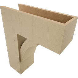Ekena Millwork - BKTUR0756X20X24THR05RCPR - Timberthane Faux Wood Thorton Style Bracket w/ Offset Brace, Block Ends, 7 1/2"W x 20"D x 24"H, Primed Tan