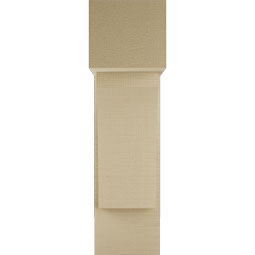 Ekena Millwork - BKTUR0756X20X28THR05RCPR - Timberthane Faux Wood Thorton Style Bracket w/ Offset Brace, Block Ends, 7 1/2"W x 20"D x 28"H, Primed Tan