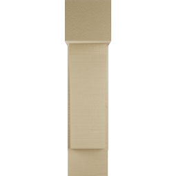 Ekena Millwork - BKTUR0756X20X32THR05RCPR - Timberthane Faux Wood Thorton Style Bracket w/ Offset Brace, Block Ends, 7 1/2"W x 20"D x 32"H, Primed Tan