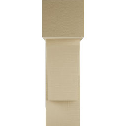 Ekena Millwork - BKTUR0756X22X26THR05RCPR - Timberthane Faux Wood Thorton Style Bracket w/ Offset Brace, Block Ends, 7 1/2"W x 22"D x 26"H, Primed Tan