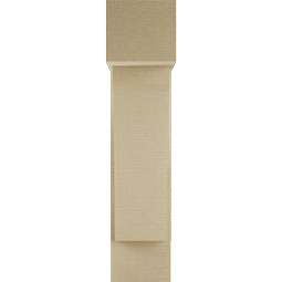 Ekena Millwork - BKTUR0756X22X34THR05RCPR - Timberthane Faux Wood Thorton Style Bracket w/ Offset Brace, Block Ends, 7 1/2"W x 22"D x 34"H, Primed Tan