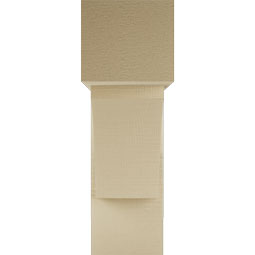 Ekena Millwork - BKTUR0756X24X24THR05RCPR - Timberthane Faux Wood Thorton Style Bracket w/ Offset Brace, Block Ends, 7 1/2"W x 24"D x 24"H, Primed Tan