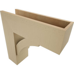Ekena Millwork - BKTUR0756X24X24THR05RCPR - Timberthane Faux Wood Thorton Style Bracket w/ Offset Brace, Block Ends, 7 1/2"W x 24"D x 24"H, Primed Tan