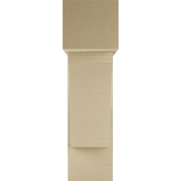 Ekena Millwork - BKTUR0756X24X28THR05RCPR - Timberthane Faux Wood Thorton Style Bracket w/ Offset Brace, Block Ends, 7 1/2"W x 24"D x 28"H, Primed Tan