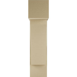 Ekena Millwork - BKTUR0756X24X32THR05RCPR - Timberthane Faux Wood Thorton Style Bracket w/ Offset Brace, Block Ends, 7 1/2"W x 24"D x 32"H, Primed Tan