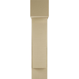 Ekena Millwork - BKTUR0756X24X36THR05RCPR - Timberthane Faux Wood Thorton Style Bracket w/ Offset Brace, Block Ends, 7 1/2"W x 24"D x 36"H, Primed Tan