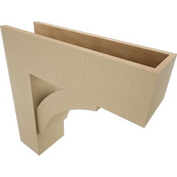 Ekena Millwork - BKTUR0756X26X26THR05RCPR - Timberthane Faux Wood Thorton Style Bracket w/ Offset Brace, Block Ends, 7 1/2"W x 26"D x 26"H, Primed Tan