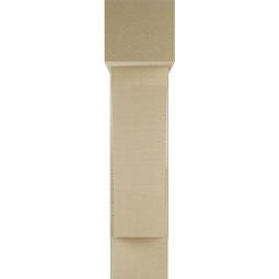 Ekena Millwork - BKTUR0756X26X34THR05RCPR - Timberthane Faux Wood Thorton Style Bracket w/ Offset Brace, Block Ends, 7 1/2"W x 26"D x 34"H, Primed Tan