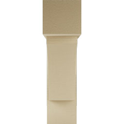 Ekena Millwork - BKTUR0756X28X28THR05RCPR - Timberthane Faux Wood Thorton Style Bracket w/ Offset Brace, Block Ends, 7 1/2"W x 28"D x 28"H, Primed Tan
