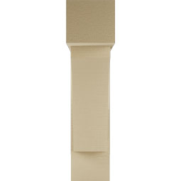 Ekena Millwork - BKTUR0756X28X32THR05RCPR - Timberthane Faux Wood Thorton Style Bracket w/ Offset Brace, Block Ends, 7 1/2"W x 28"D x 32"H, Primed Tan